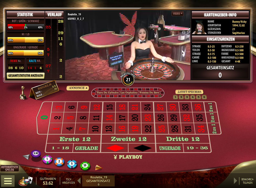 Roulette mit Live Croupiers