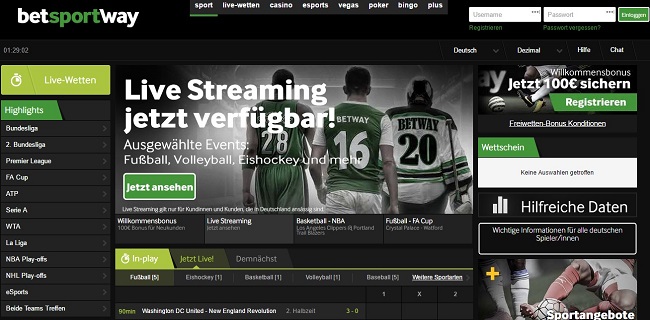 Live-Wetten bei Betway